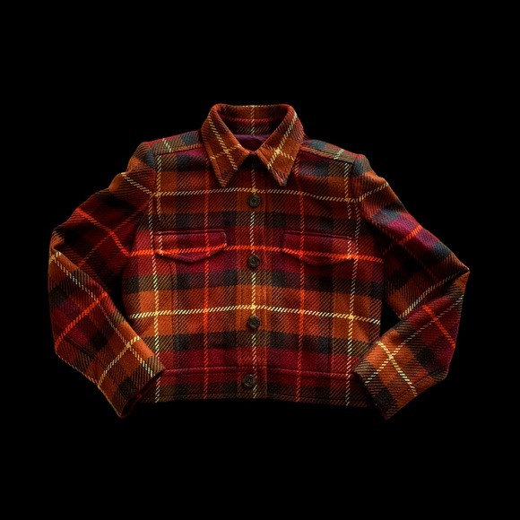 Ellen Tracy Jackets & Blazers - Linda Allard Ellen Tracy Pure Wool Silk Lined Tartan Plaid Blazer Button Up Coat
